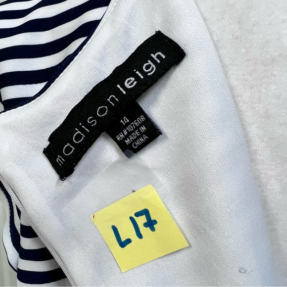 Madison Leigh Floral/Stripes Dress Size 14 - Picture 3 of 15